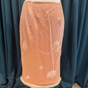 Light Pink Silk Floral Skirt